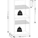 Furinno Fulda Book Shelf, 2-Tier Narrow Bookshelf, Bookcase with 10-in Width Storage Shelf, 9.3 x 9.8 x 21.2, for Living Room, Bedroom, Home Office, White