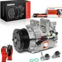 A-Premium brand automotive air conditioning compressor with an integrated clutch.