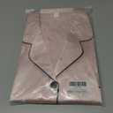 Womens Silk Satin Pajamas Set Short Sleeve Sleepwear Button Down Loungewear 2 Piece Pjs Shorts Set (L)