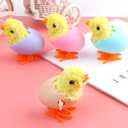 2 x 4 Pcs Wind-Up Jumping Chicks & Hopping Bunnies Toys with Wings for Kids  Easter Egg & Goody Bag Fillers, Toddler Party Favors, and Gifts (Medium)