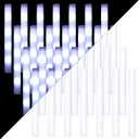 50 White LED Foam Stick Bulk 16 Inch 3 Modes Light up Glow in The Dark Light Sticks Flashing Glow Wands for Wedding Birthday Rave Concert Carnival Multi Item Party Favor Packs, Battery Powered