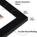 Americanflat 8x10 Picture Frame with Shatter-Resistant Glass - Set of 2 - Use as 5x7 Frame with Mat or Display 8x10 Photo Without Mat - Signature Collection - Photo Frames for Tabletop or Wall - Black