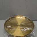 Thenshop 6 Pcs 12 Inch Gold Serving Tray, Stainless Steel Round Decorative Vanity Plates, Jewelry Makeup Organizer, Reusable Food Display Dish for Gift, Wedding, Christmas, Bathroom, Coffee Table