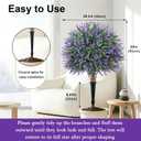 2 x 24" Artificial Lavender Boxwood Topiary Ball Trees, 2 Pack UV Resistant Fake Bushes Plants for Outdoor, Faux Shrub with Ground Spike for Indoor Front Porch Garden