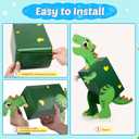 5 x Dinosaur Valentines Day Box and Cards for Kids School, Valentines Day Gifts for Kids with Valentine Dino Card for Classroom Exchange, Party Favor (1 Dinosaur Box, 32 Valentine Cards, 1 Teacher Card)