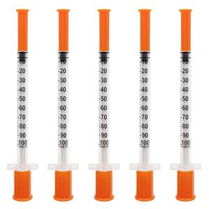 U-100 1mL Syringe with 30G 1/2 inch Needles Individual Package Pack of 100