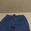 luvamia Bermuda Shorts for Women Jean High Waisted Trendy Patch Pockets Casual Summer Button Fly Stretchy Denim Shorts (Medium, Classic Blue)