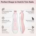Royal Angels Upgraded 21 in 1 Baby Nail Trimmer with Labeled Case, 13 Extra Replacement Pads, Safe Electric Baby Nail File Kit for Newborns & Toddlers, Whisper Quiet Nail Clipper with LED Light (Pink)
