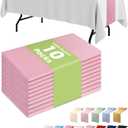 Pureegg Light Pink Plastic Table Runners - 10 Pack, 14'' x 108'', Water Resistant & Disposable Centerpiece Decorations for Table Cloth, Wedding, Birthday, Holiday, Baby Shower, Party, Home Decor