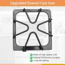 W10447925 Stove Grates Replacement for Whirlpool Stove Top, Gas Burner Range Grate for Maytag Amana Inglis Kirkland Cooktop Parts, Range Surface Grate Cast Iron Oven Grates Burner Rack Sets 4 Pack