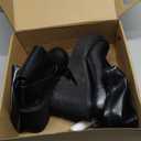 AMINUGAL Womens Elastic Knee High Platform Chunky Block High Heel Sock Boots Zipper Round Toe Fashion Motorcycle Combat Punk Boots For Women Size 5.5