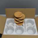 LANDNEOO 6 Pack 14oz Vintage Glass Coffee Mugs with Bamboo Lids and Spoons, Green Embossed Drinking Glasses for Iced Coffee, Tea, Latte