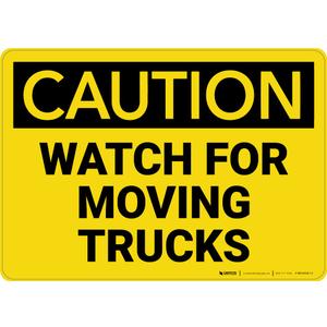 Barricade,Fld Flt,24X36 Caution Watch for Moving Trucks Sign