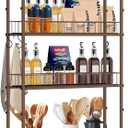 6-Tier Slim Storage Cart with Wheels, 6in Narrow Rolling Shelf,Sturdy Slim Storage Ideal for Kitchen, Bathroom, and Laundry Room,Champagne Gold