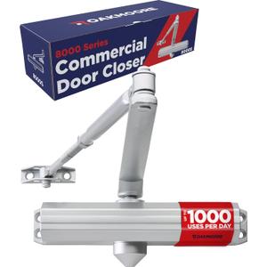 Commercial Heavy Duty Automatic Door Closer, ADA UL Grade 1 Listed Self Closing Door Hinges, Door Closers Commercial High Traffic, Auto Door Closer, Hydraulic Spring Soft Close - Silver