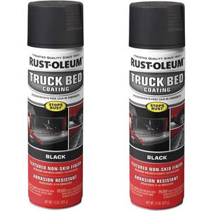 Rust-Oleum 248914-2PK Truck Bed Coating Spray Paint, 15 oz, Black, 2 Pack