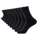 GLENMEARL Womens Crew Work Cotton Socks,Thick Padded Cushioned Warm Calf Boot Socks 5-Pack,Moisture Wicking Athletic for Hiking Running Cycling Workout Walking Sports Travel Gym Black Size 7-9
