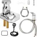 LukLoy All-in-One Salon Shampoo Bowl Faucet Vacuum Breaker Kit, Complete Set Salon Sink Parts for Salon Shampoo Bowl and Bed, 1/4" Nut Beauty Salon hose and sprayer for Barber Shop Spa Center