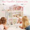 Fabuday Modern Wooden Dollhouse for Kids Girls - 8 Rooms Doll House Playset, DIY Pretend Toy Play Houses Kits with 81 Pcs Furniture Accessories, Dolls & Pets, Gift for Toddlers Ages 3+, Small