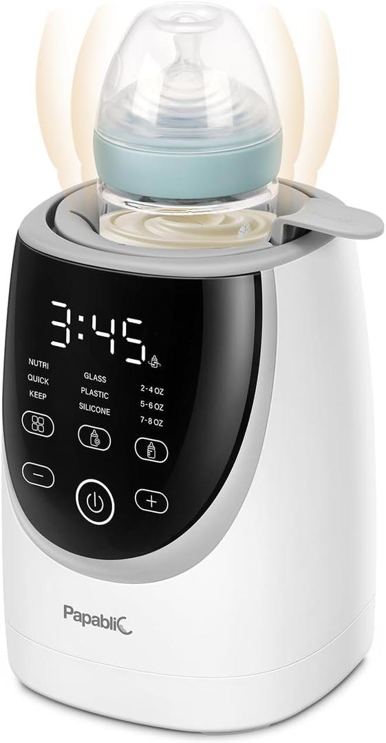 Papablic NutriWarm Swirlable Bottle Warmer  Advanced Nutrient-Preserving Warming Technology, Fast and Even Warming for Breastmilk & Formula, Precise Temperature Control, Easy to Use (Black)