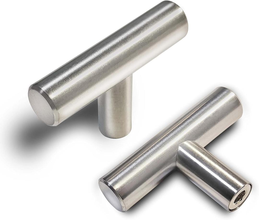 REGARSUN 6 Pack Brushed Nickel Cabinet Knobs Single Hole Stainless Kitchen Cabinet Pulls Drawer Handles Dresser Pulls 2 inch Total Length Stain Nickel Silver