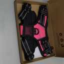 PHOEPET No Pull Dog Harness Medium Reflective Front Clip Vest with Handle,Adjustable 2 Metal Rings 3 Buckles,[Easy to Put on & Take Off](M, Pink)