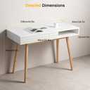 Artswish 42" Wood Modern Office Desk with Drawer, Simple Writing Desk for Home, White, 42.5" x 19.7" x 29.5"