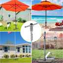 Beach Umbrella Sand Anchor, Heavy Duty Screw Anchor for Sand & Grass, Portable In-Ground Windproof Base with 3 Sleeve Design, Fully Welded Holder Fits 1" to 2" Outdoor Umbrella Poles, 2 Pack