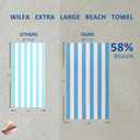 WILFA Extra Large Beach Towel - Oversized Mircofiber Towel 40'' x 70'', XL Striped Lightweight Pool Towel, Big Cabana Swim Travel Towel for Adults Mens Women,Sky Blue