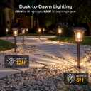 XMCOSY+ Solar Lights Outdoor Waterproof, 6 Pack Metal Glass Solar Pathway Lights, 20/40LM Bright Landscape Lighting for Garden Yard Backyard Path Driveway Walkway Outside Decor (Warm/Cool White)