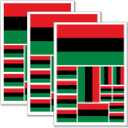 QQSD African Afro American Flag Sticker Decal in Multiple Sizes, 3 Pack, 11.7 x 8.3 Inches