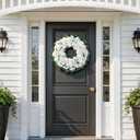 Artificial Geraniums Spring Wreaths for Front Door 17.7 Inch Spring Wreaths Door Wreaths for Outside Outdoor UV Resistant Wreaths Front Door Porch Garden Window Wall Decor Summer Fall All Season
