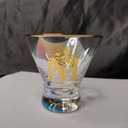 Onebttl Iridescent Stemless Martini Glasses with Initial M, Personalized Gifts for Women, 8 oz, Cocktail Gifts, Alcohol Glasses for Birthday, Christmas