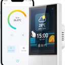 SONOFF Smart Switch, 2-Switch Panel Home Control, WiFi Smart Scene Wall Switch with Touchscreen, Smart Temperature Function, Lights Control, Compatible with Alexa and Google Home (1, White)