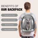 Cat Carrier Backpack, Pet Carrier Backpack Front Pack for Small Medium Cat Puppy Dog Carrier Backpack Bag Space Capsule, Airline-Approved Pet Carrier for Travel Hiking Walking Camping (Grey)
