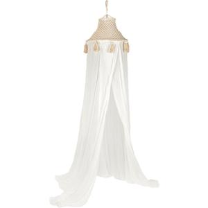 Creative Co-Op White Cotton Macram Canopy with Tassels
