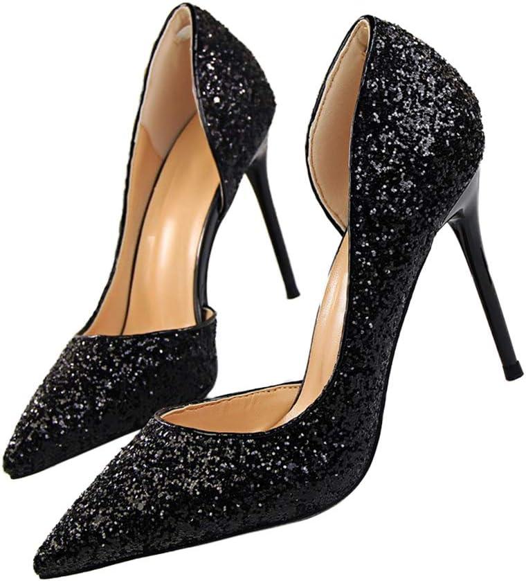 Dress First Zapatos de tacn clsicos de punta cerrada para mujer (Negro -), Size 250 (1.5)