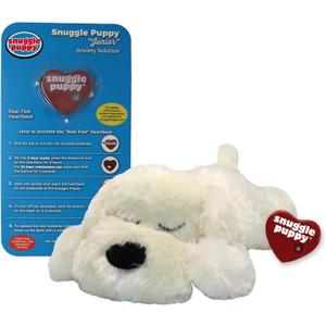 Original Snuggle Puppy Toys for Small Breeds - Heartbeat Puppy for Dogs - Pet Anxiety Relief and Calming Aid - Comfort Dog Toys for Behavioral Training. Heat Pack not Included (Golden)