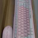 Wireless Keyboard and Mouse Combo, Reccazr 2.4G Full-Sized Keyboard and Mouse Cordless, 3 DPI Adjustable Mouse, Dual-System Keyboard for Computer/Laptop/Windows/Mac (Pink & White)