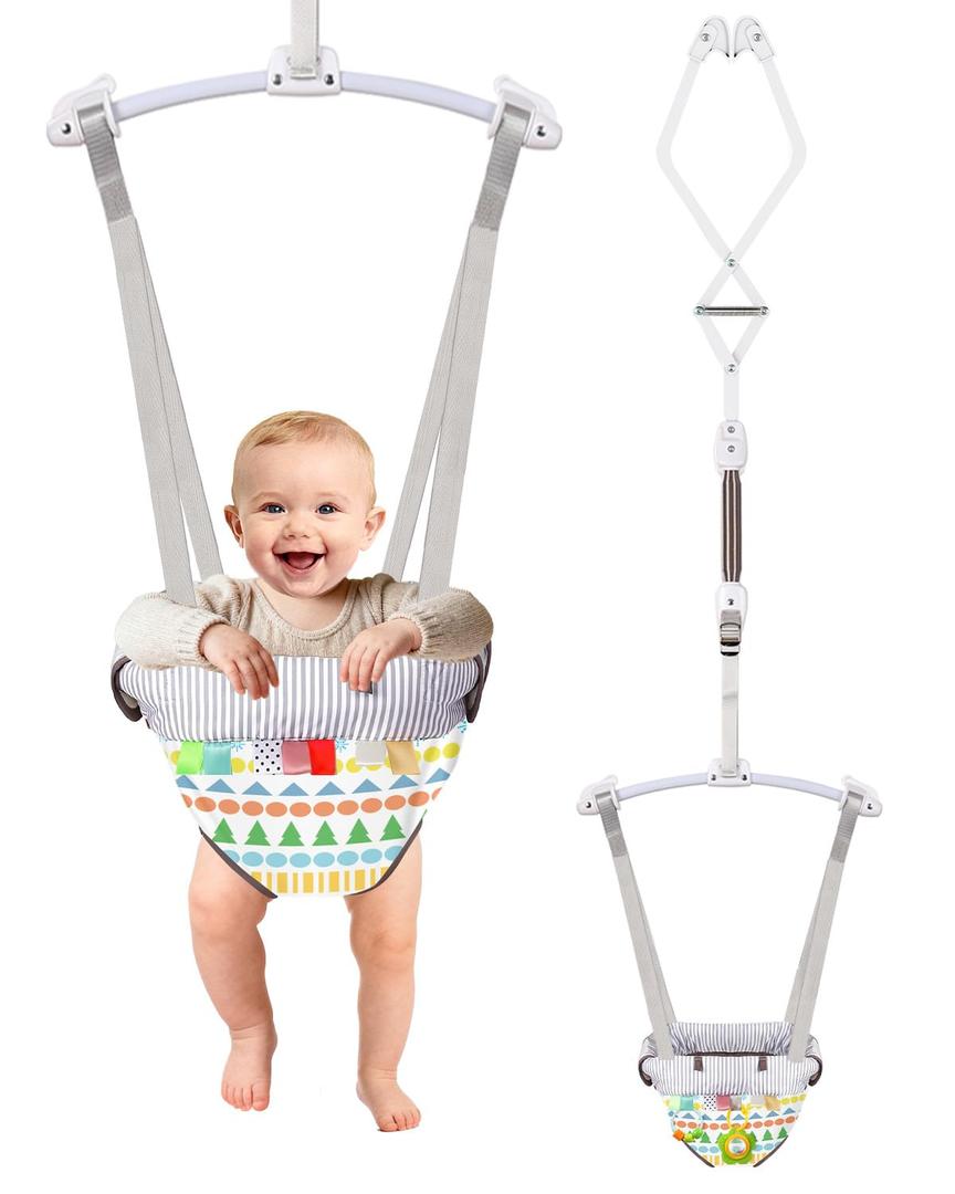 Baby Jumper Doorway, Door Bouncer and Jumper for Baby with Adjustable Strap, Fun Activity for 6-12 Months Baby Infant, Bonus & Teether Included
