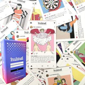 Atesswy InsTarot: 78-Card Social Lifestyle Tarot Deck | Sparkling Purple Edges | Standard Size: 4.75" x 2.75" (120mm x 70mm)