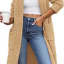 BTFBM Long Cardigans for Women Trendy Fall 2025 Open Front Long Sleeve Oversized Sweaters Casual Knit Winter Coats XL