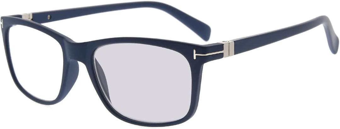 Eyekepper Transition Reading Glasses Photochromic Readers Men Women, Magnification Strength: 1.5 Diopters (Blue)