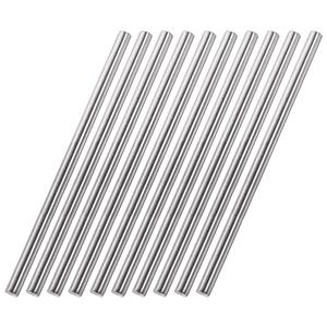 uxcell 8mm x 300mm 304 Stainless Steel Solid Round Rod for DIY Craft - 10pcs (Silver Tone)