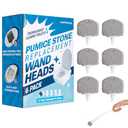 [6 Pack] Pumice Stone Toilet Bowl Cleaner Comaptible with Clorox Toilet Wand Refills - Reusable Pack Compatible with Clorox Toilet Bowl Wand Refills - Natural Pumice Stone for Toilet Cleaning Heads