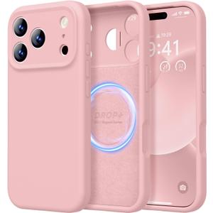 LOVE 3000 Designed for iPhone 17 Pro Max Case, Premium Silicone [Compatible with Magsafe][Soft Anti-Scratch Microfiber Lining] Shockproof Protective Phone Case for Men Women 6.9", Pink Sand