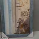 Framed Beach Road Wall Art: Modern Coastal Sea Level Painting Wood Decor Rustic Blue Ocean Artwork Calming Seascape Nature Picture Contemporary Sandy Seaside Prints for Bedroom Bathroom Living Room (24"L x 16"W, Beige)