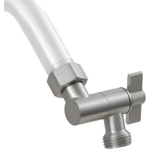 All Metal Shower Angle Adapter, Adjustable Shower Head Extension Adapter, Solid Brass Shower Head Elbow,Adjust Angle to Upgrade Shower Experience,Universal Connection (Brushed nickel)