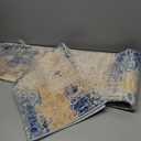 Area Rug for Living Room, Bedroom, Kitchen, Machine Washable Non-Slip Throw Rug, Modern Abstract Carpet for Entryway Nursery Coffee Table, Blue Ivory Yellow
 2 Feet x 6 Feet