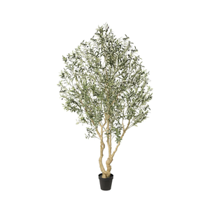 Realead Artificial Olive Tree 8ft - Large Faux Olive Tree with Realistic Leaves and Olives - Full and Grand Design Fake Olive Tree with Sturdy Base for Indoor Outdoor Office Decor